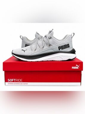 Puma Gray Men's SoftRide Mesh Sneakers